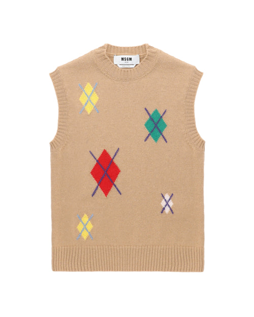 Argyle knit vest