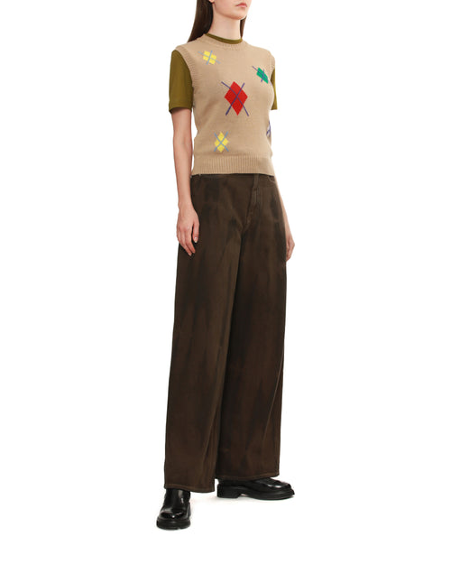 Argyle knit vest