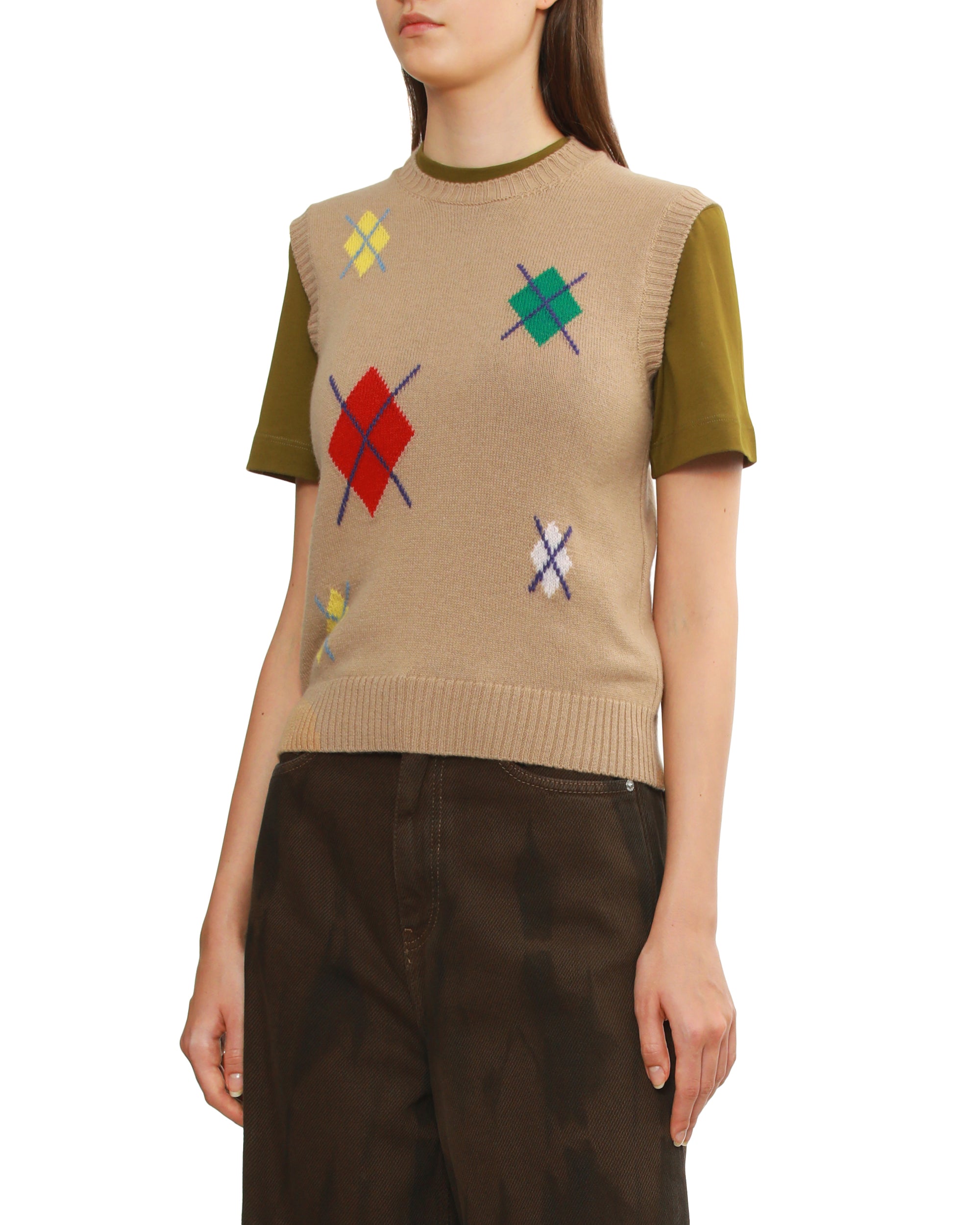 Argyle knit vest