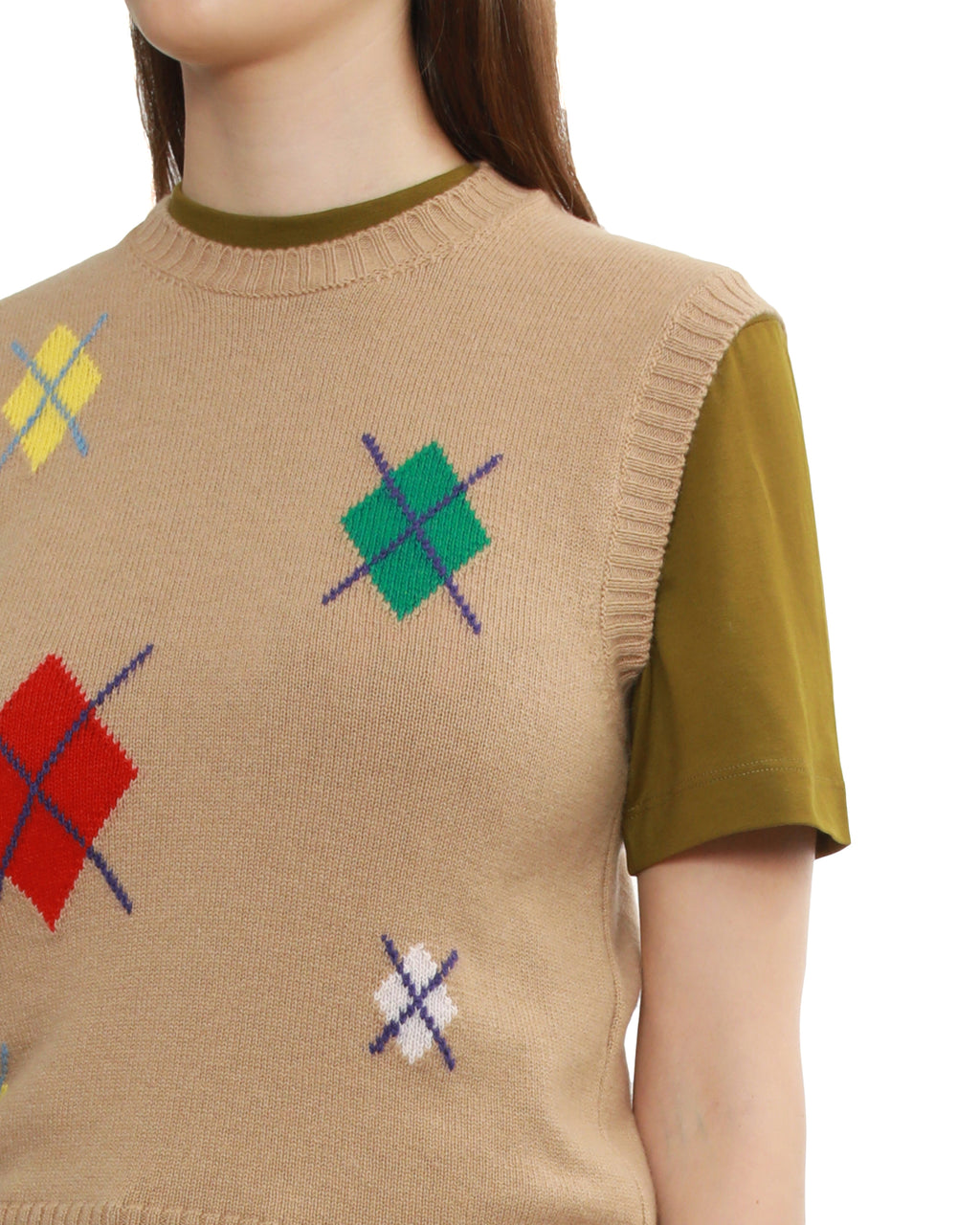 Argyle knit vest