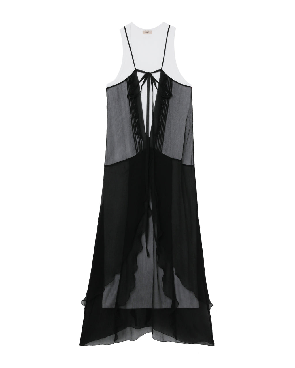 Layered silk midi dress