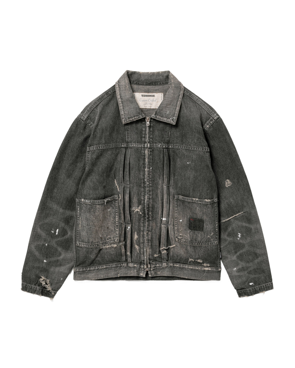 Distressed denim jacket