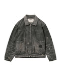 Distressed denim jacket