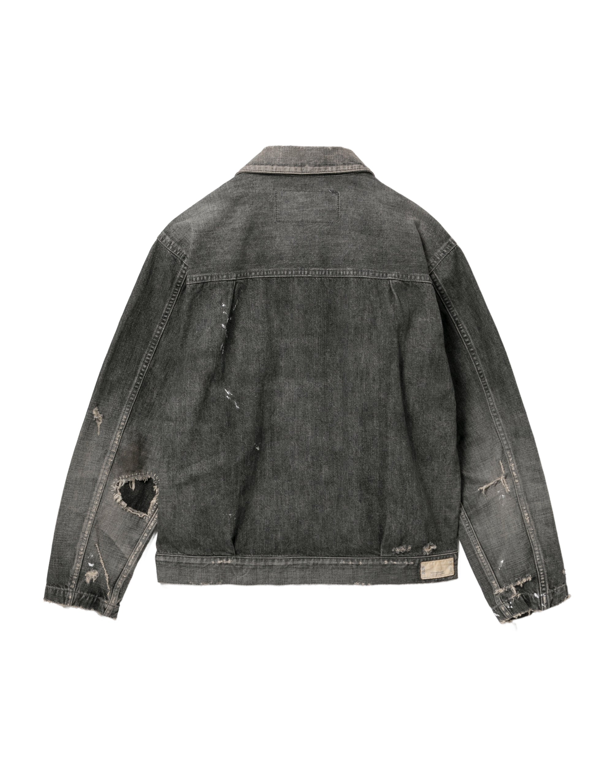 Distressed denim jacket