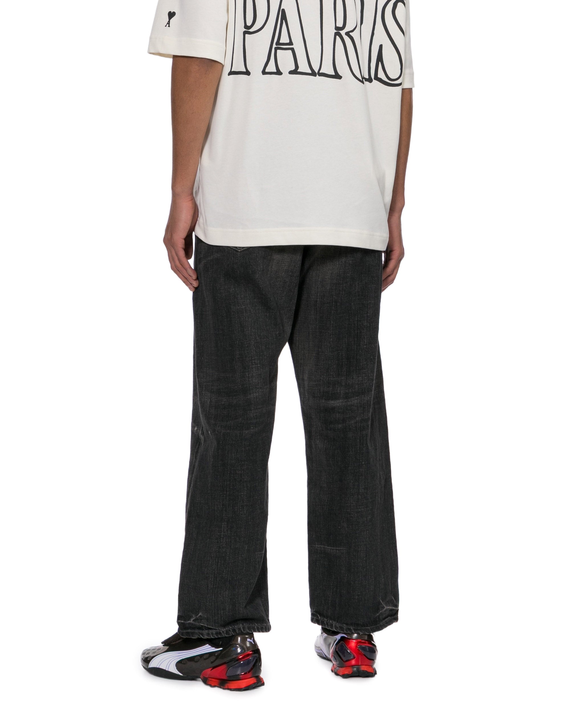 Washed denim jeans
