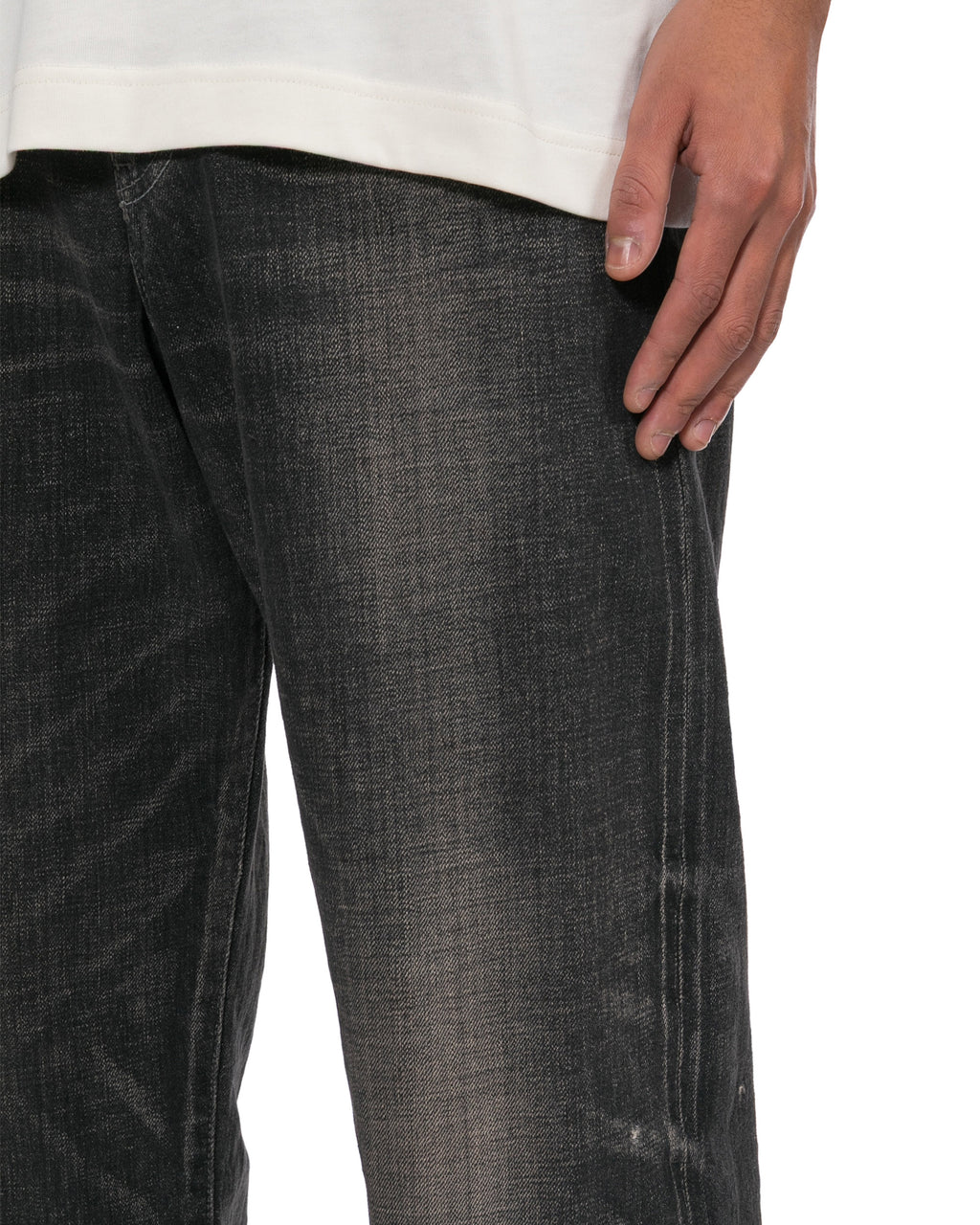 Washed denim jeans