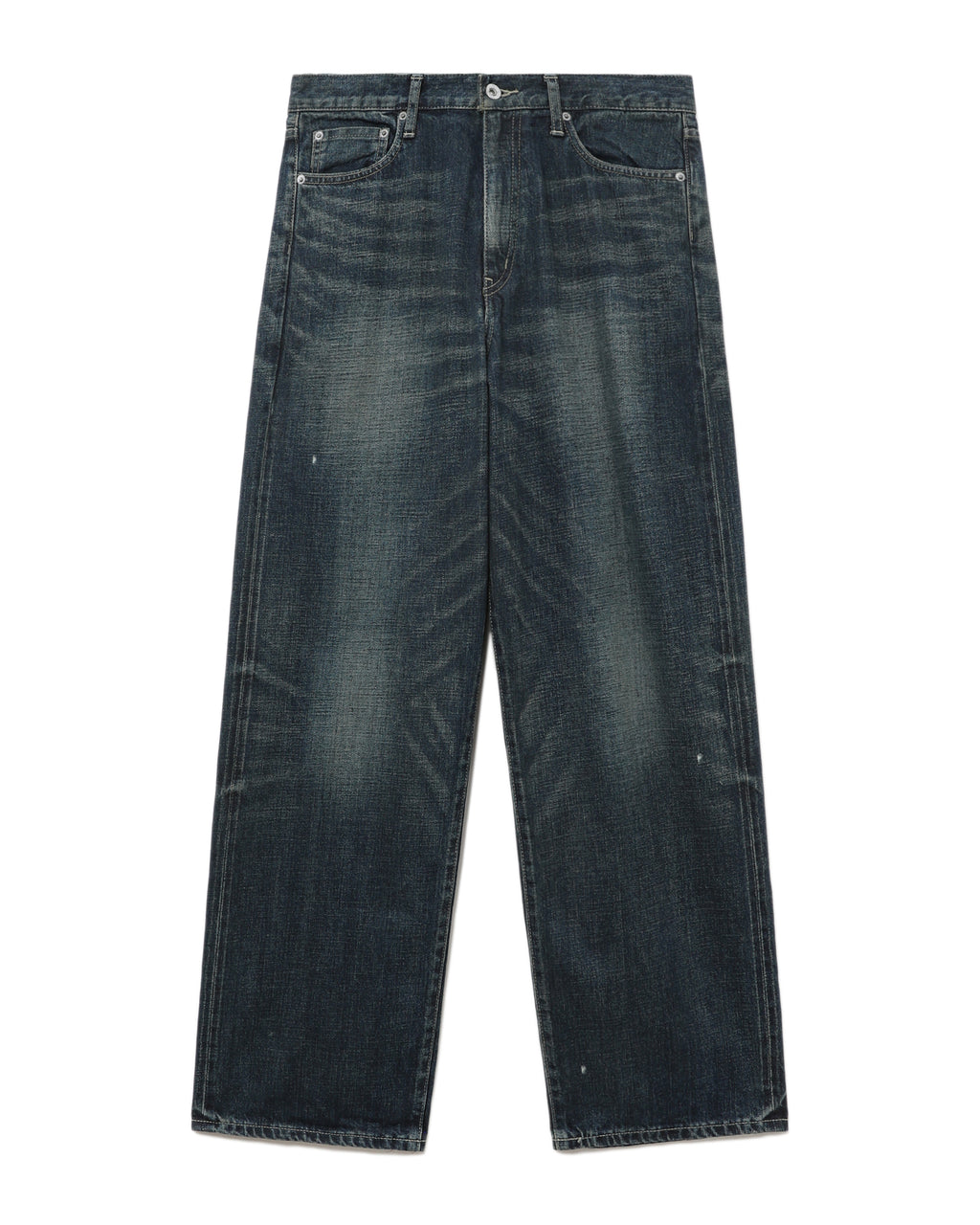 Washed denim pants