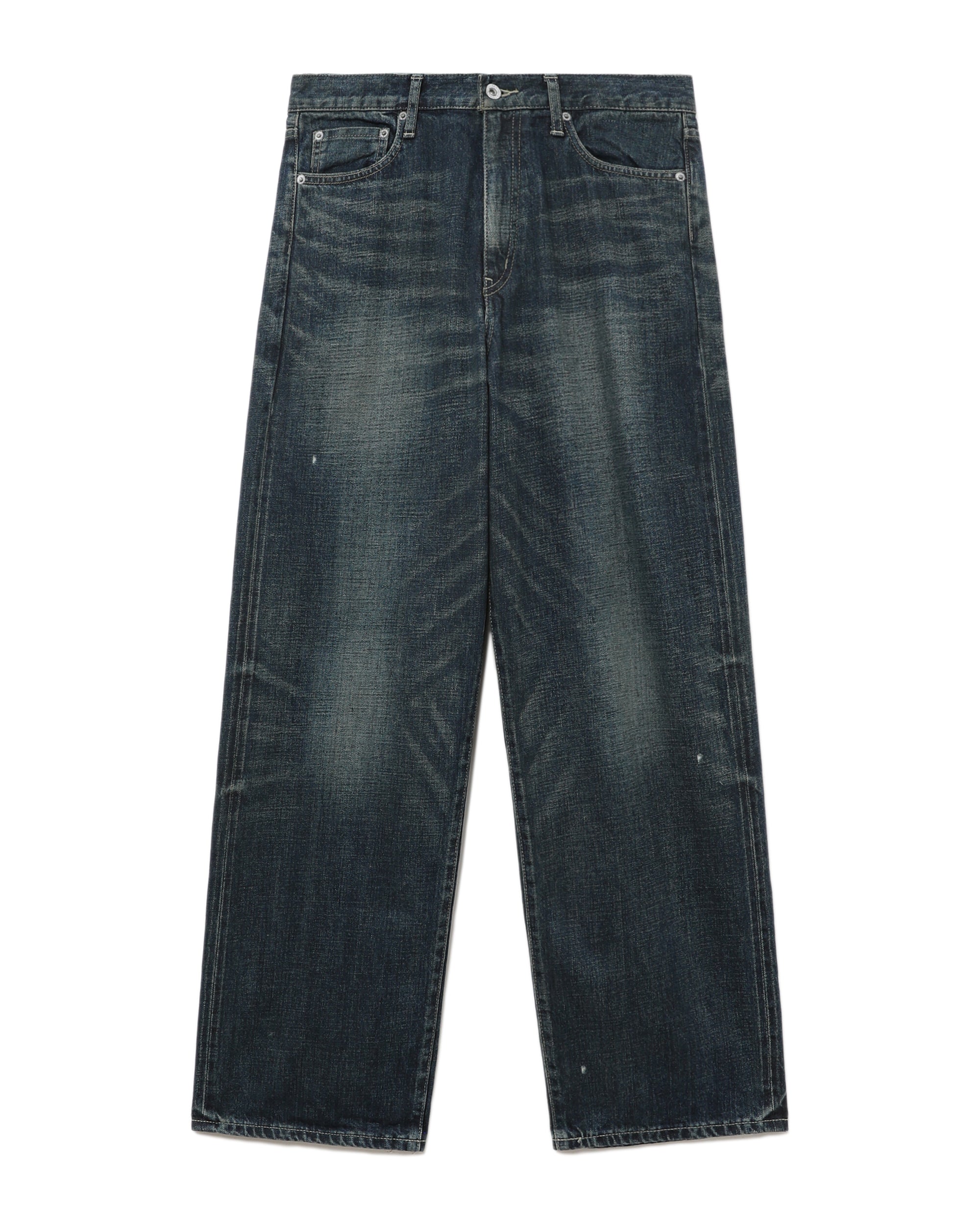 Washed denim pants