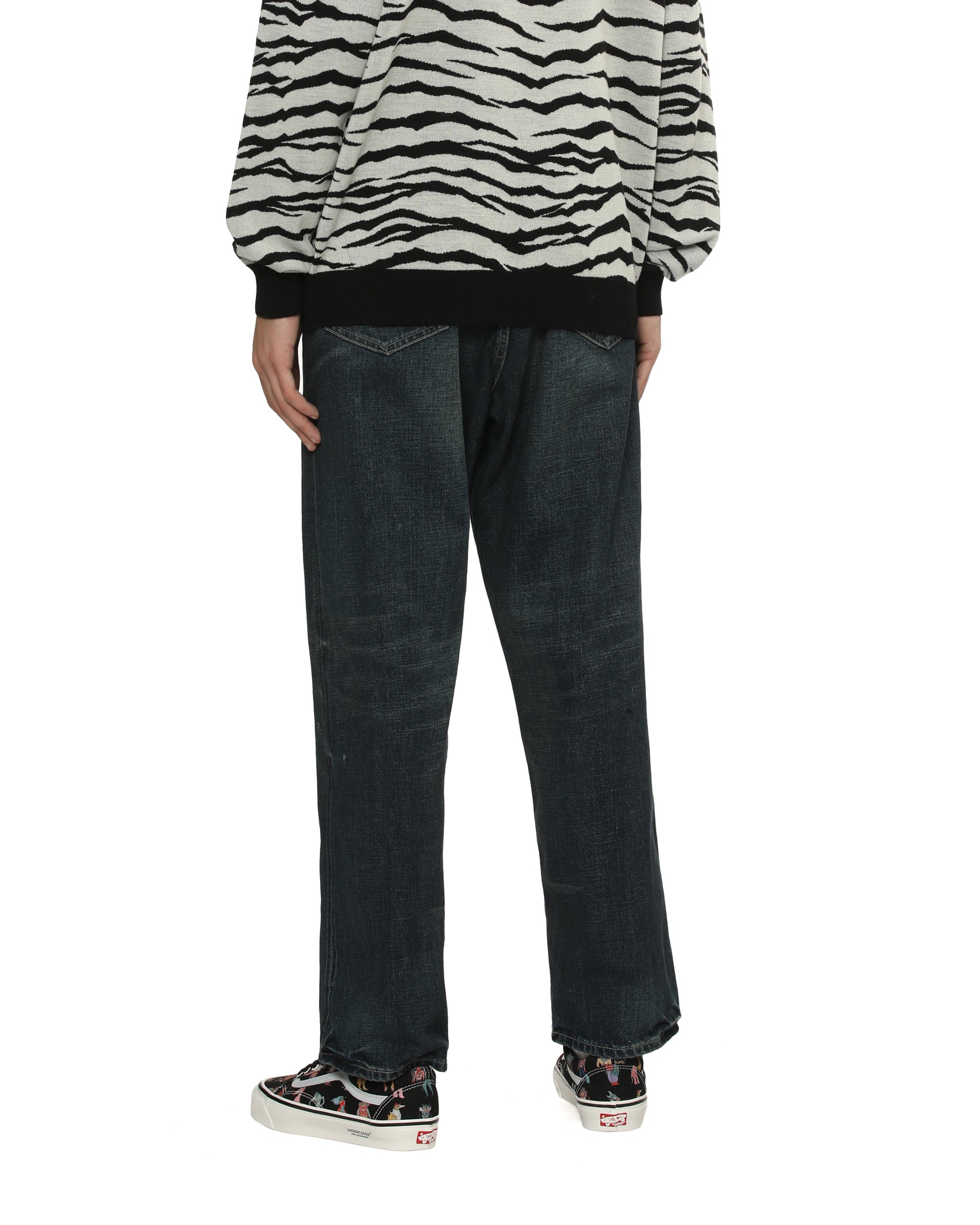 Washed denim pants