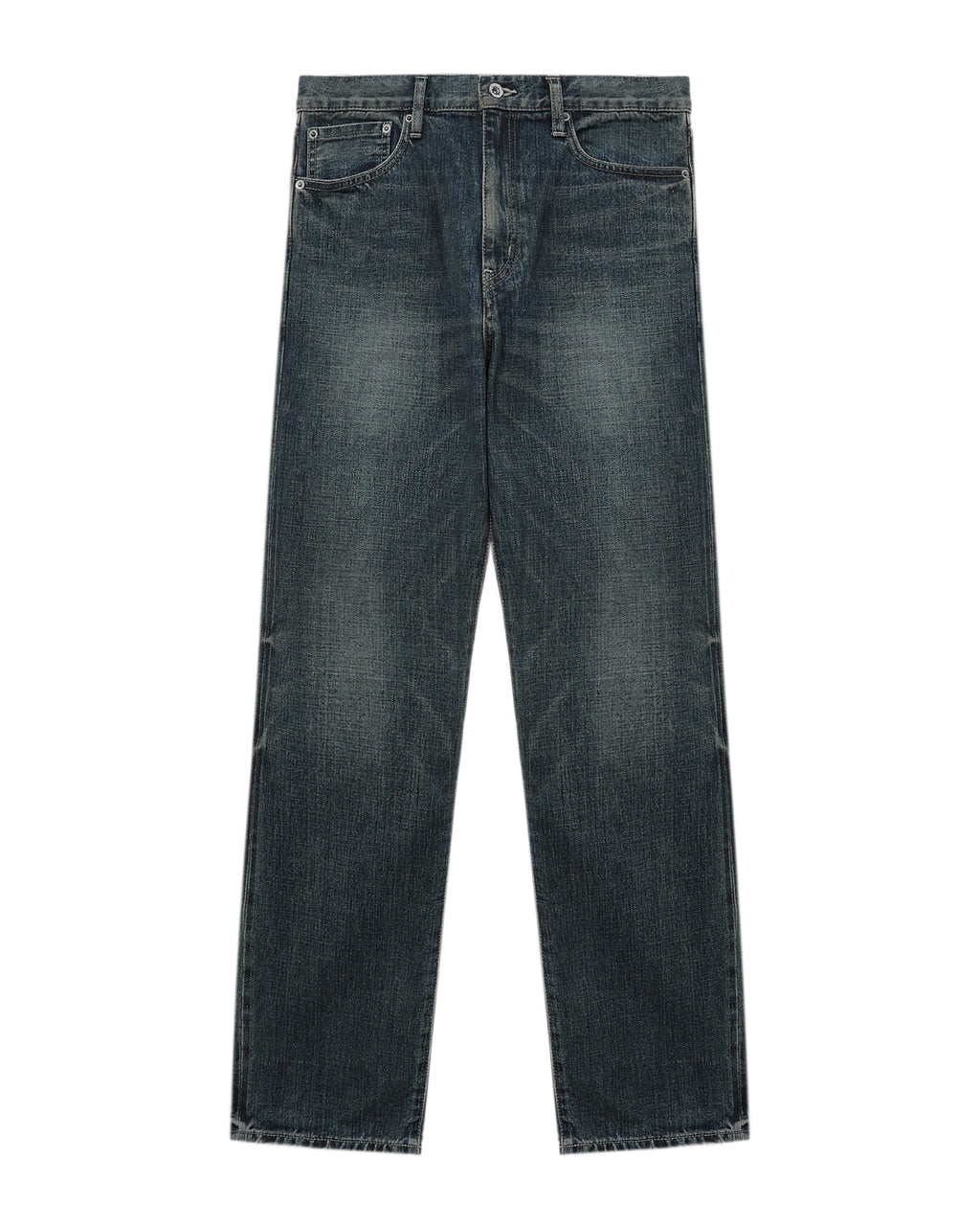 Washed denim DP mid pants