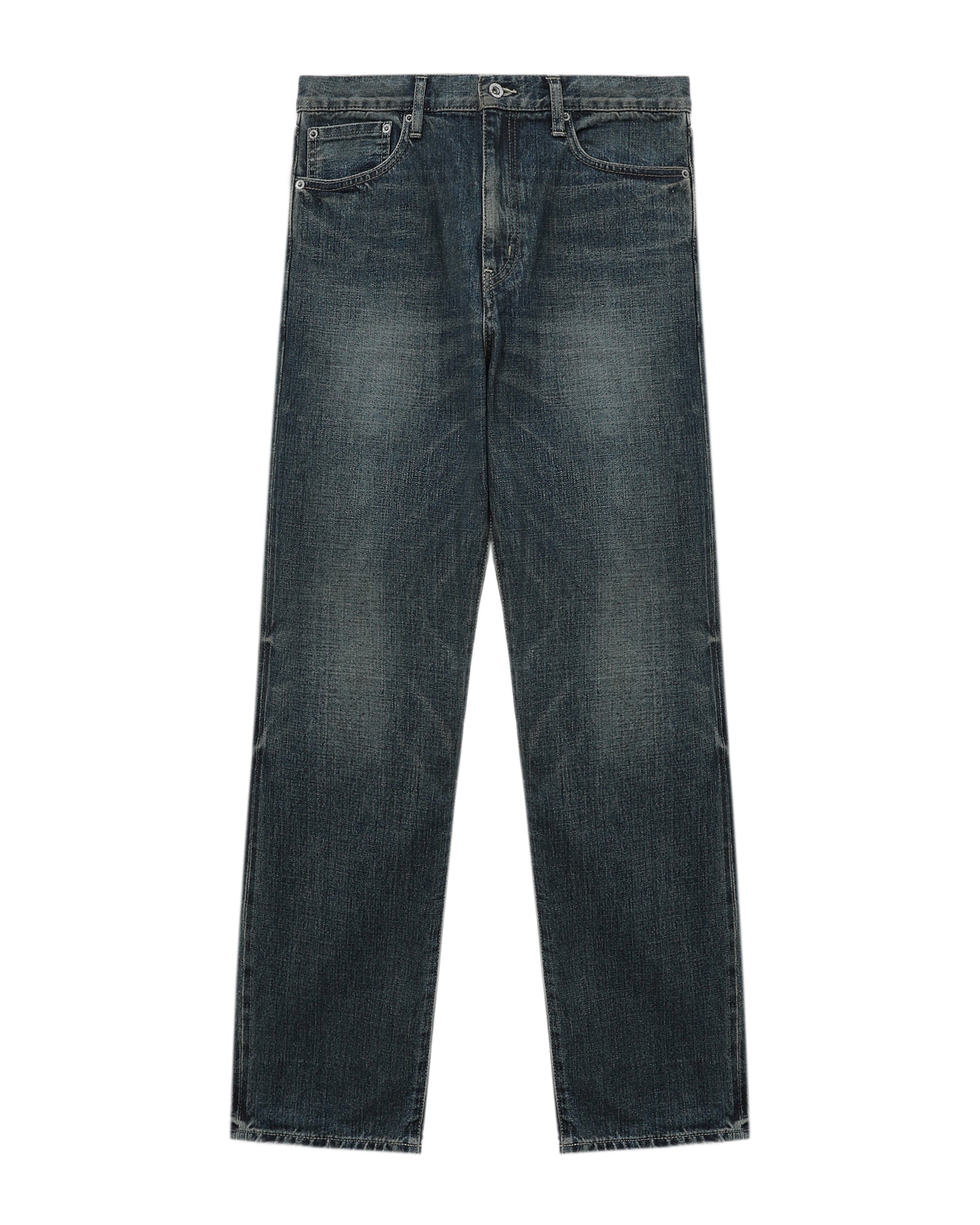 Washed denim DP mid pants