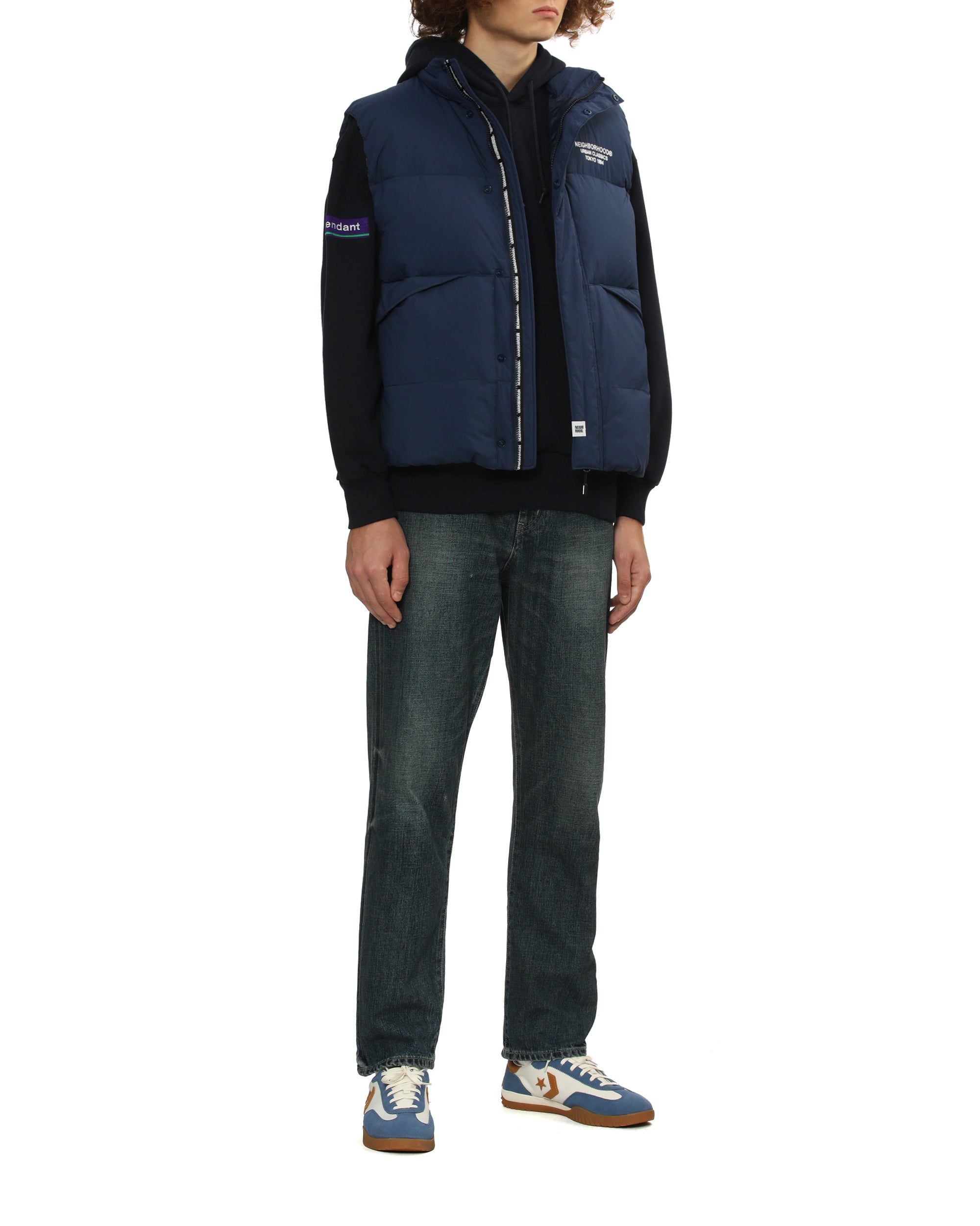 Washed denim DP mid pants