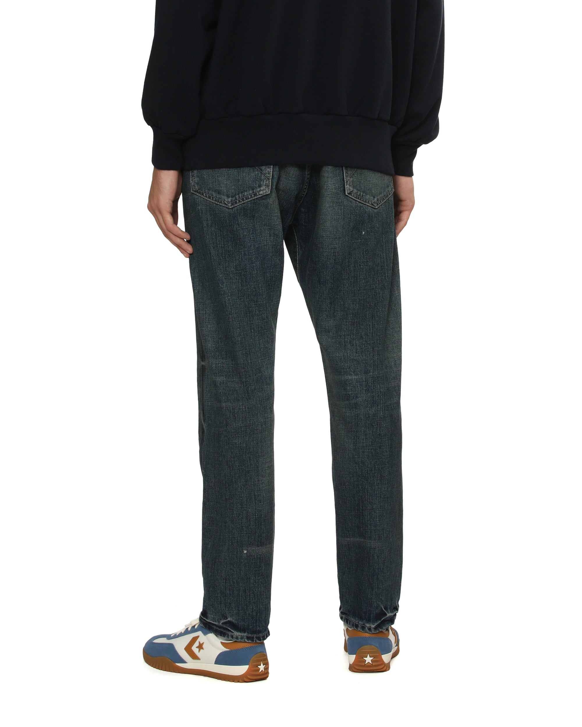 Washed denim DP mid pants