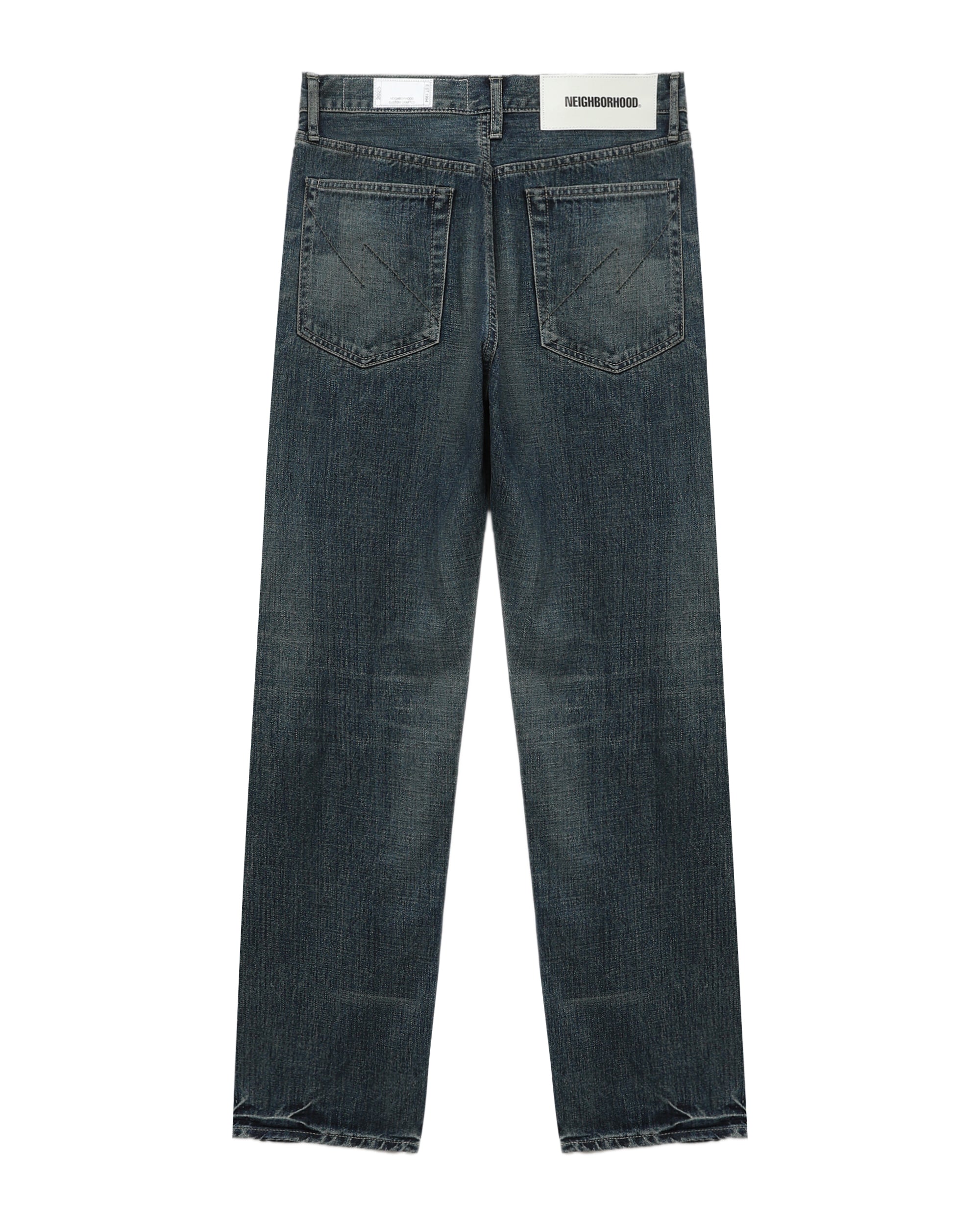 Washed denim DP mid pants