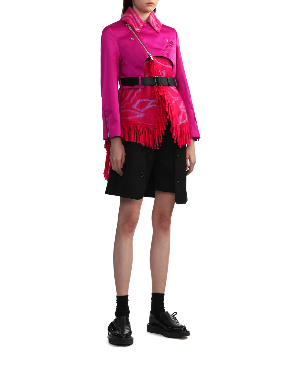 Scarf biker jacket