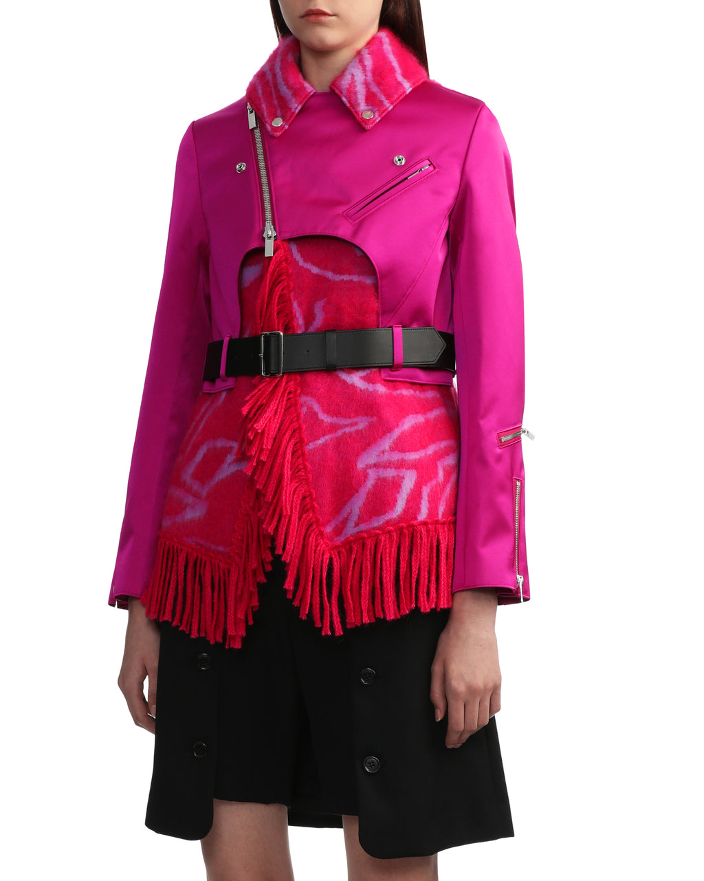 Scarf biker jacket