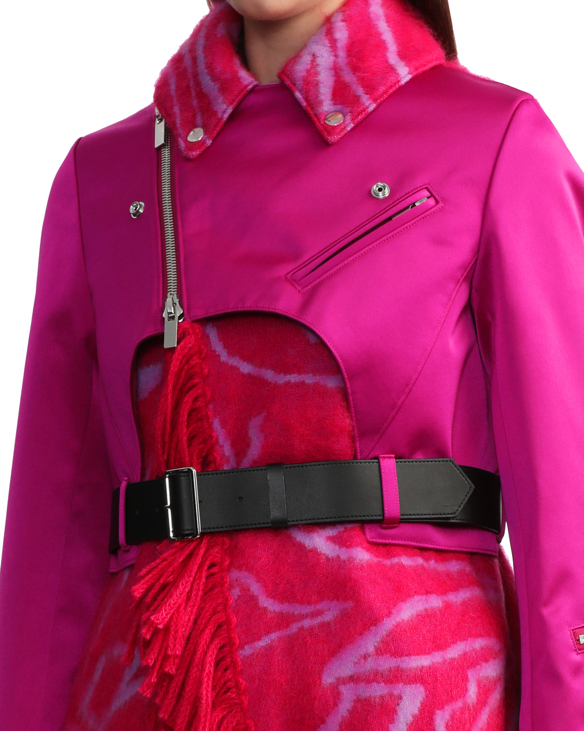 Scarf biker jacket