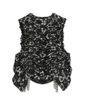 Floral ruched tank top