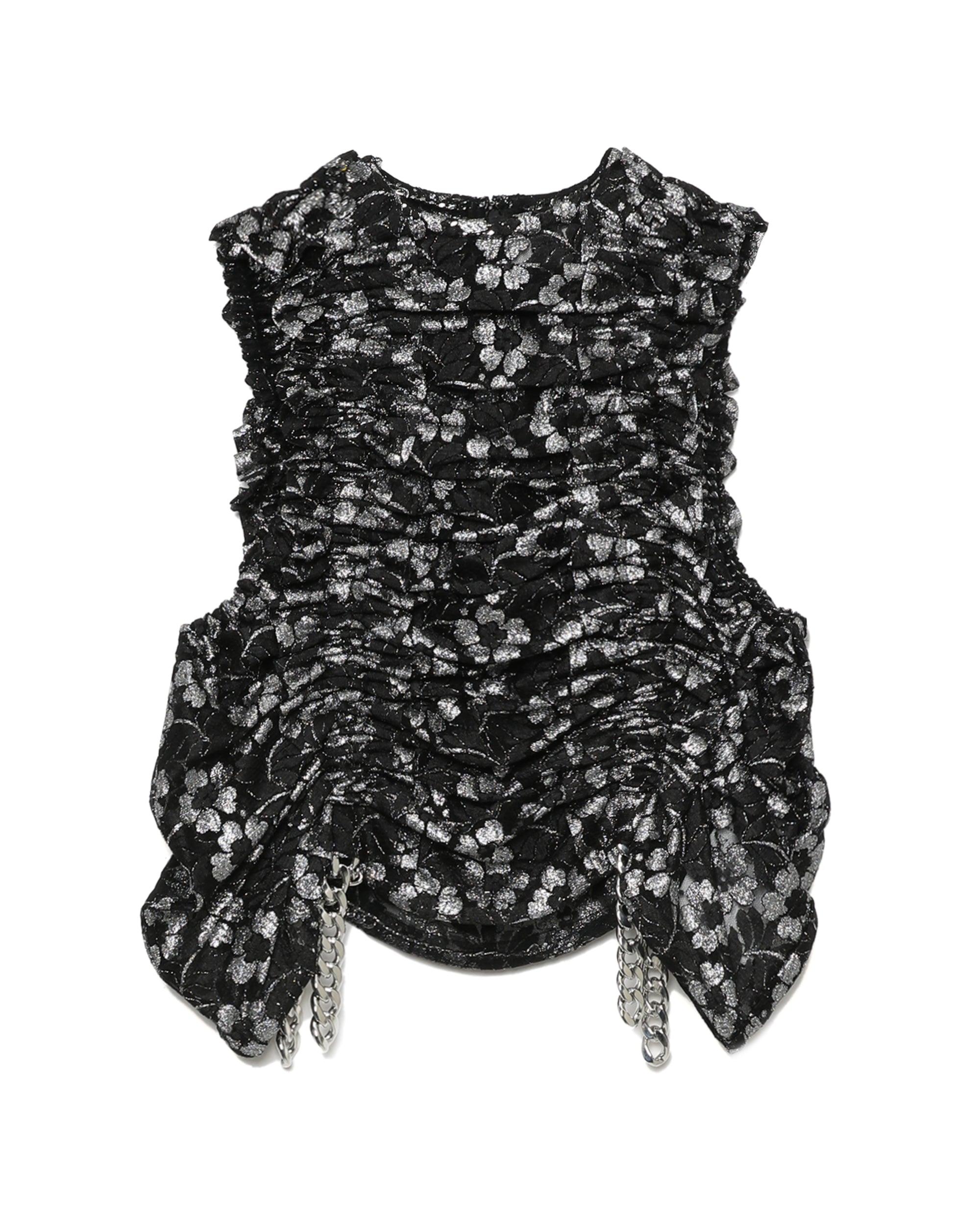 Floral ruched tank top