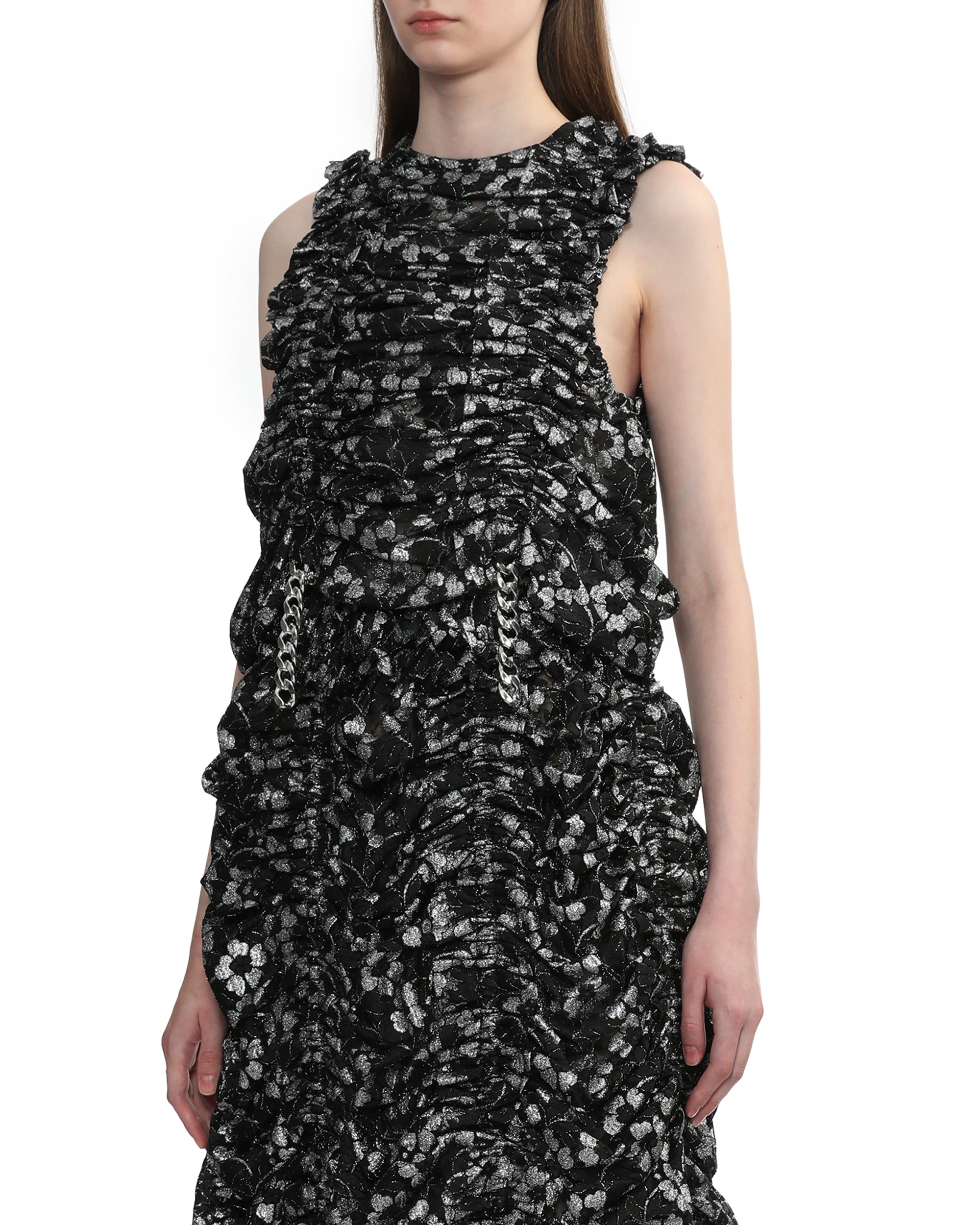 Floral ruched tank top