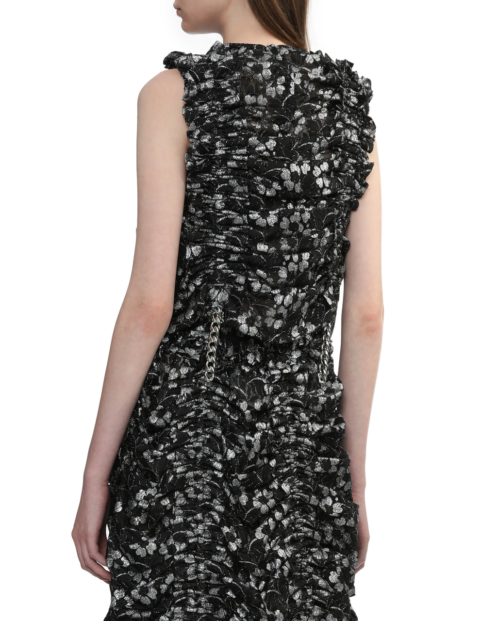 Floral ruched tank top