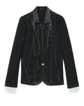 Contrasting neck jacket