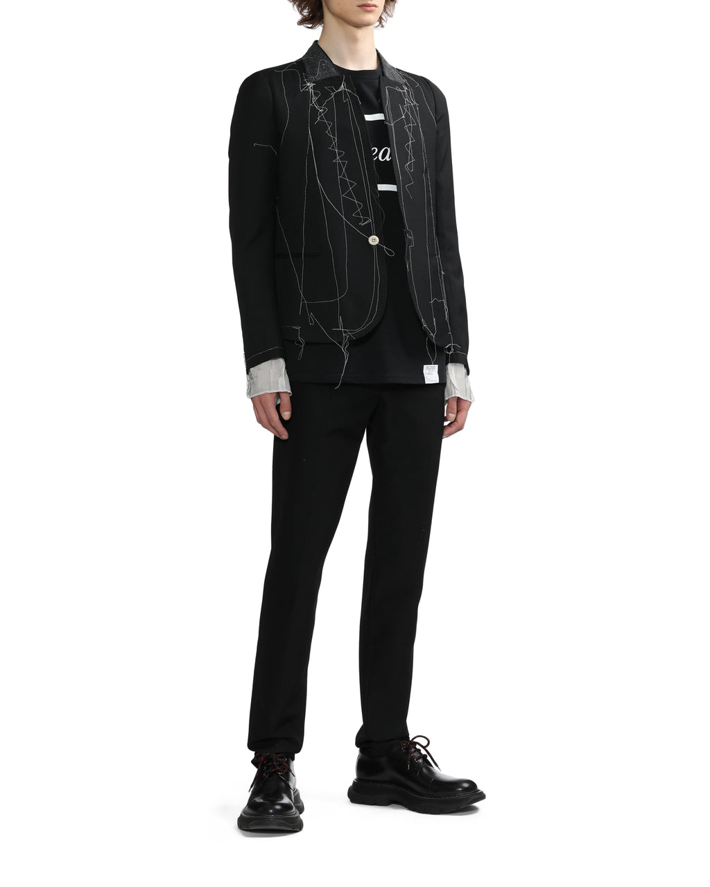 Contrasting neck jacket