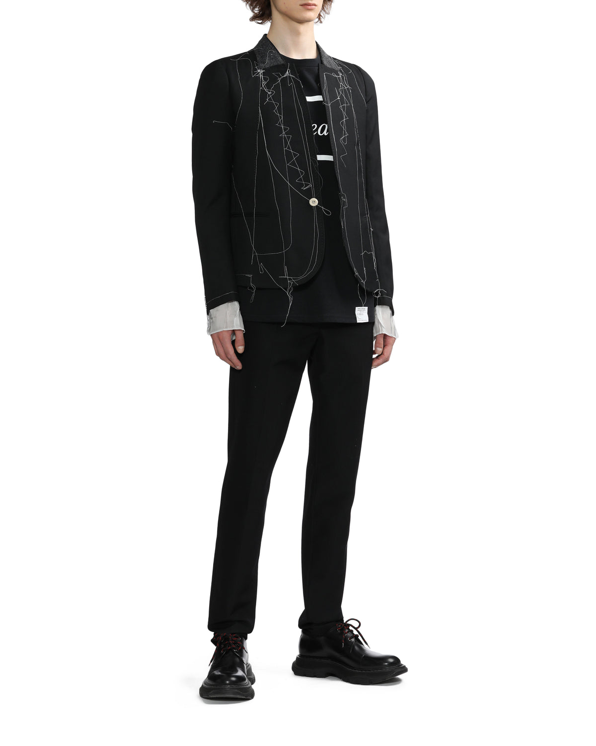 Contrasting neck jacket