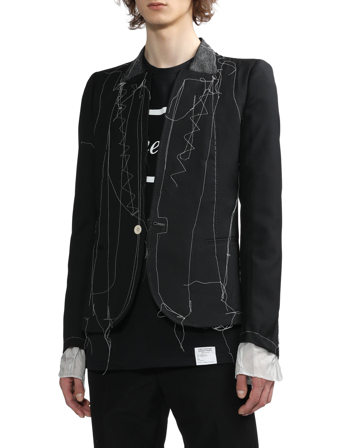 Contrasting neck jacket