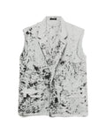 Printed sleeveless blazer