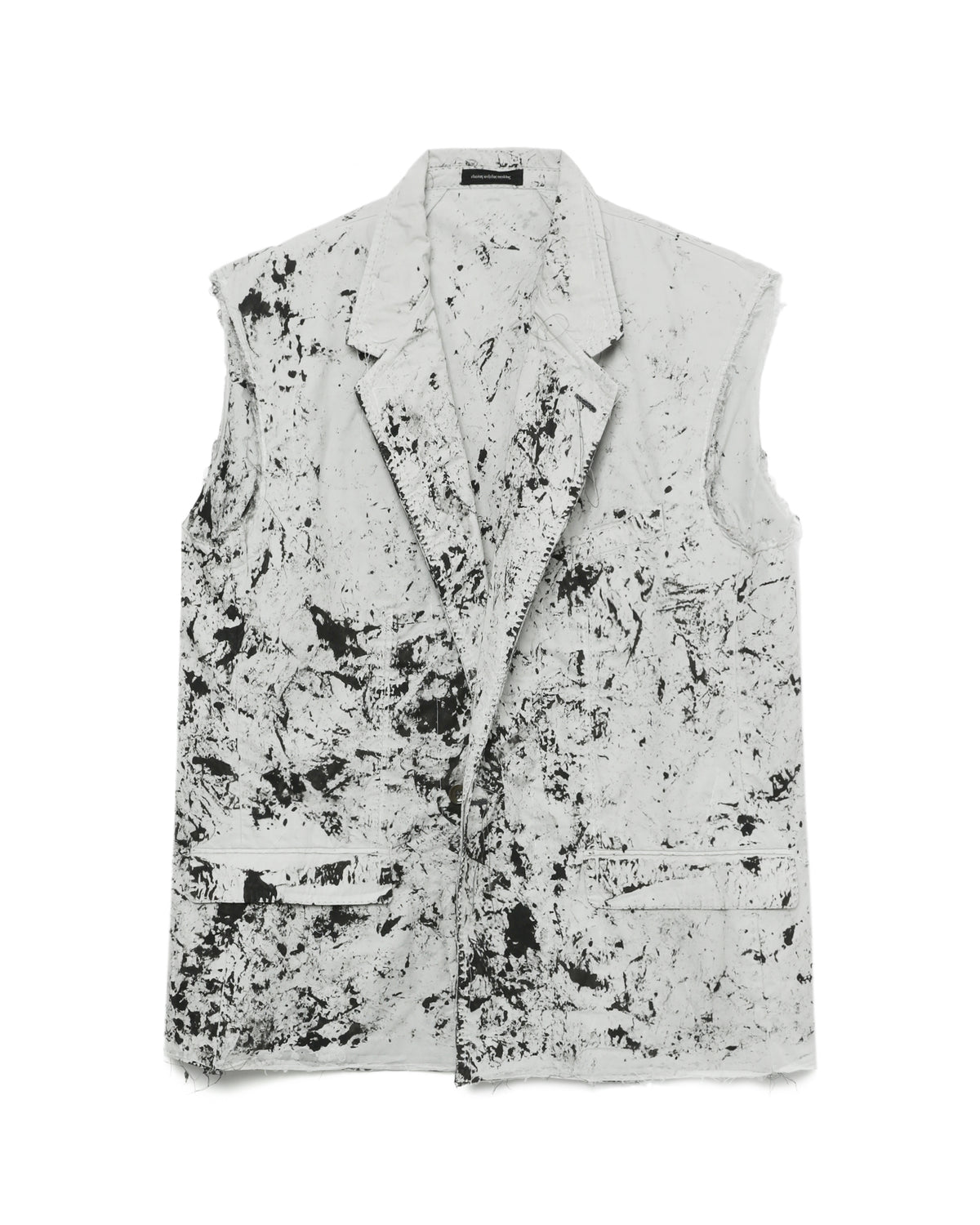 Printed sleeveless blazer