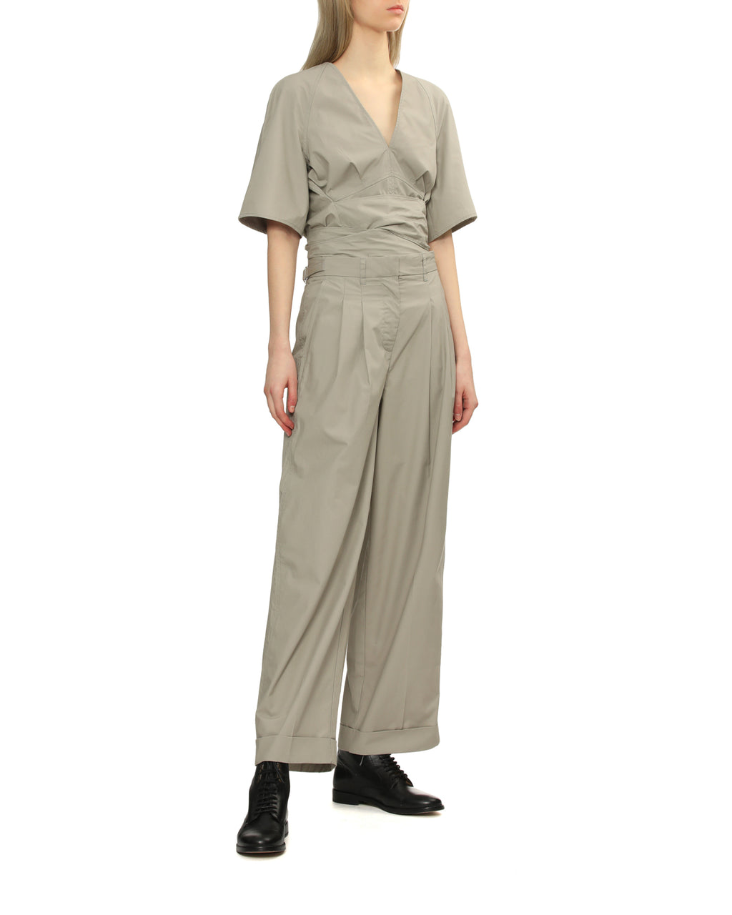 V-neck belted top