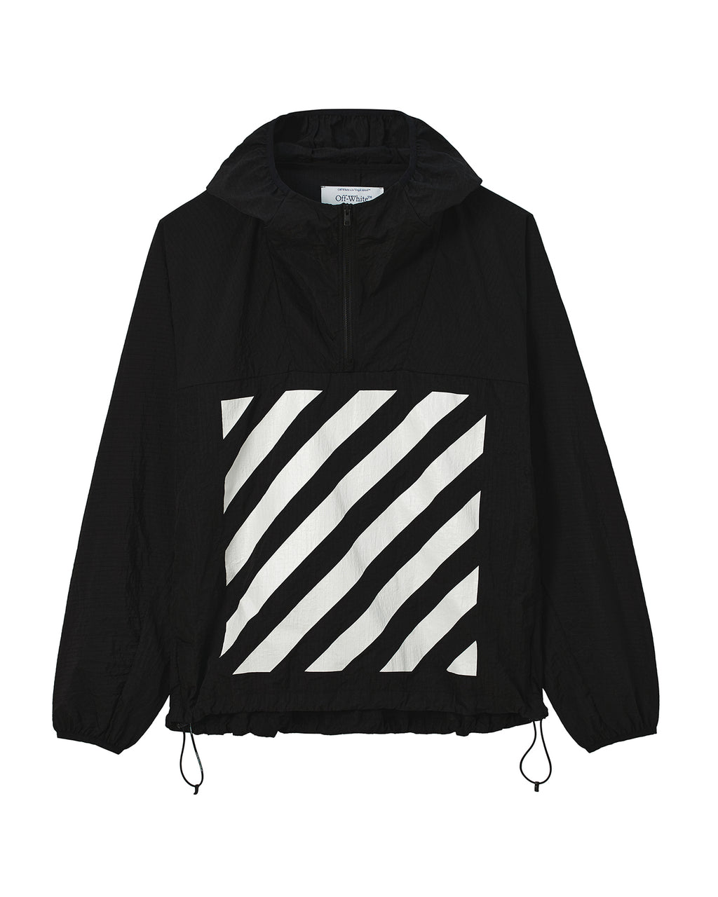 Striped logo half-zip windbreaker