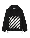Striped logo half-zip windbreaker