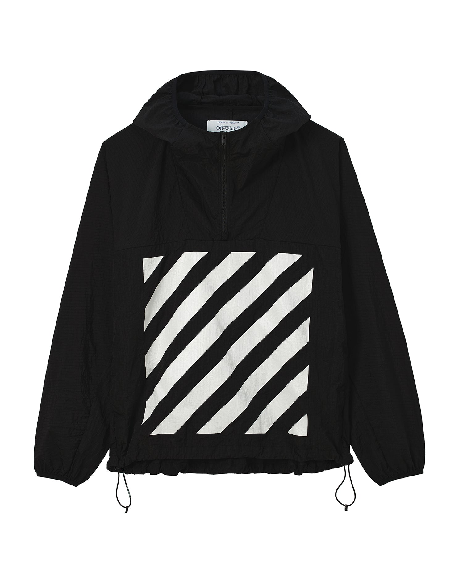 Striped logo half-zip windbreaker