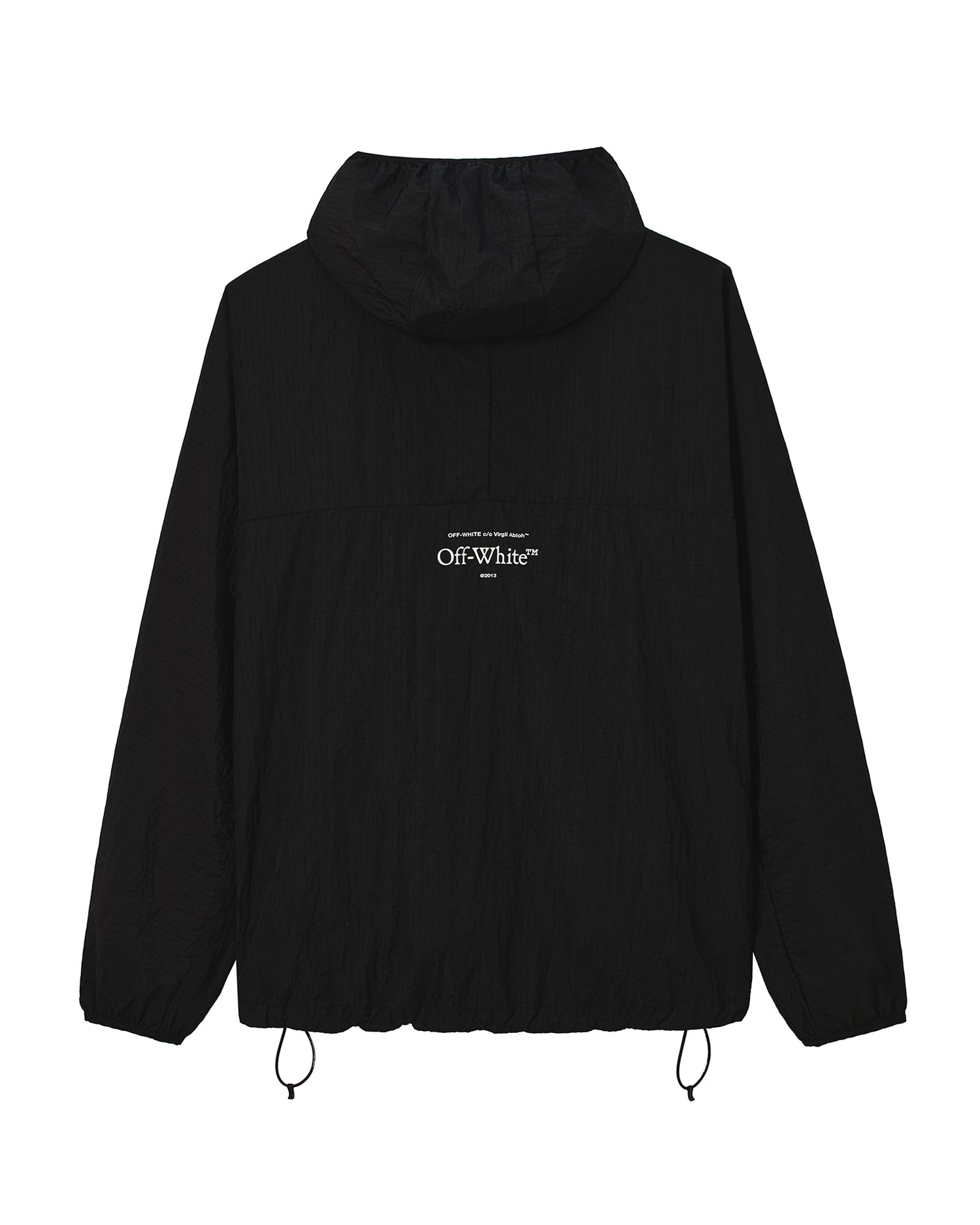 Striped logo half-zip windbreaker