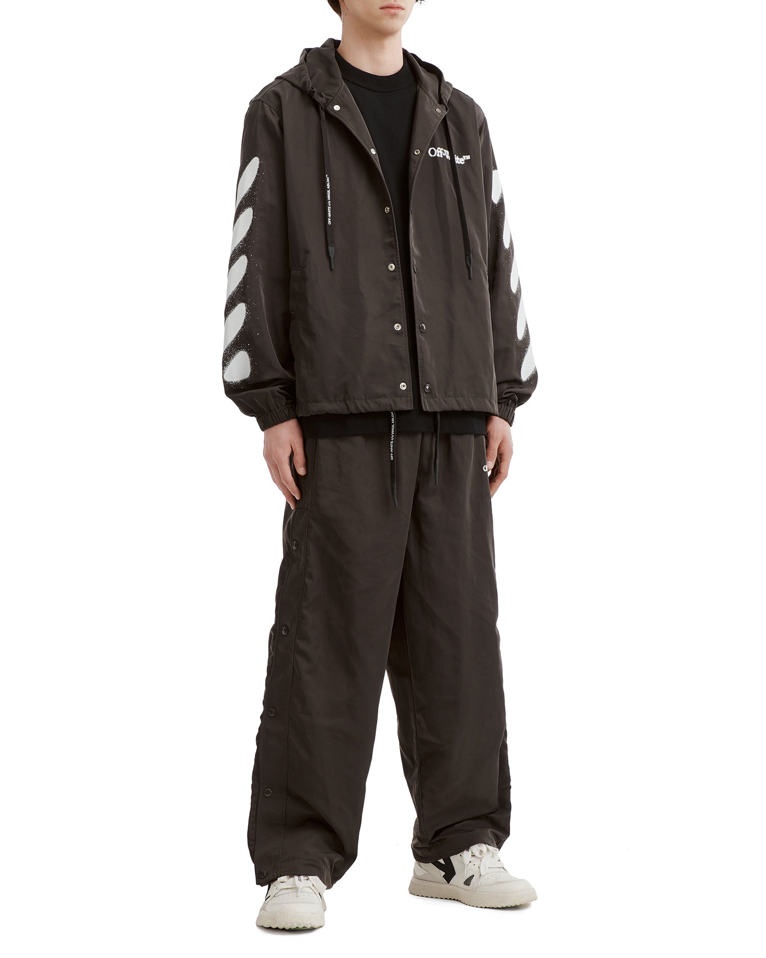Logo hooded coach jacket