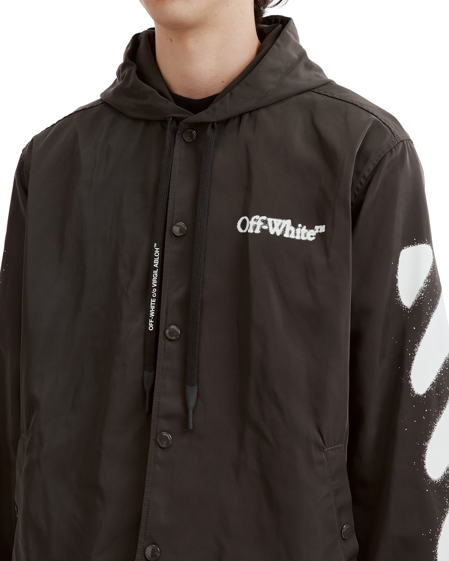 Logo hooded coach jacket