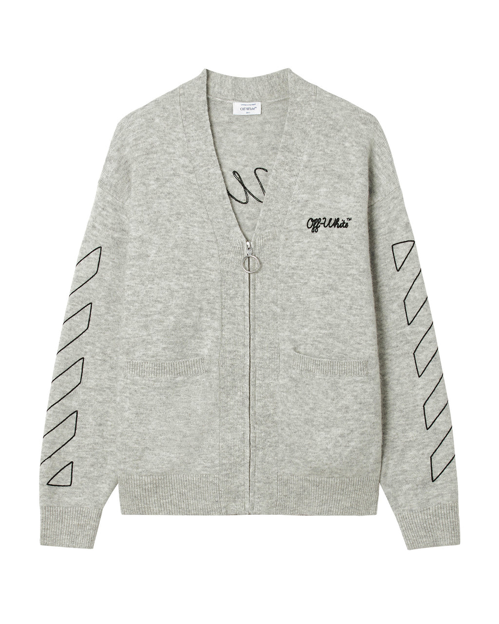 V-neck zip cardigan