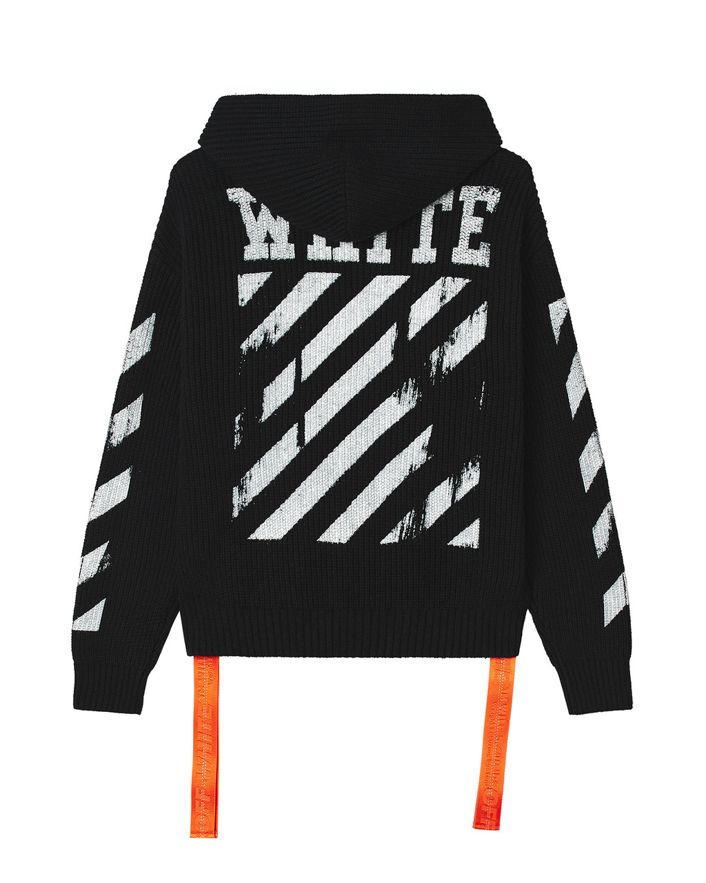 Patch zip hooded sweater