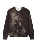 Artwork print crew neck sweater