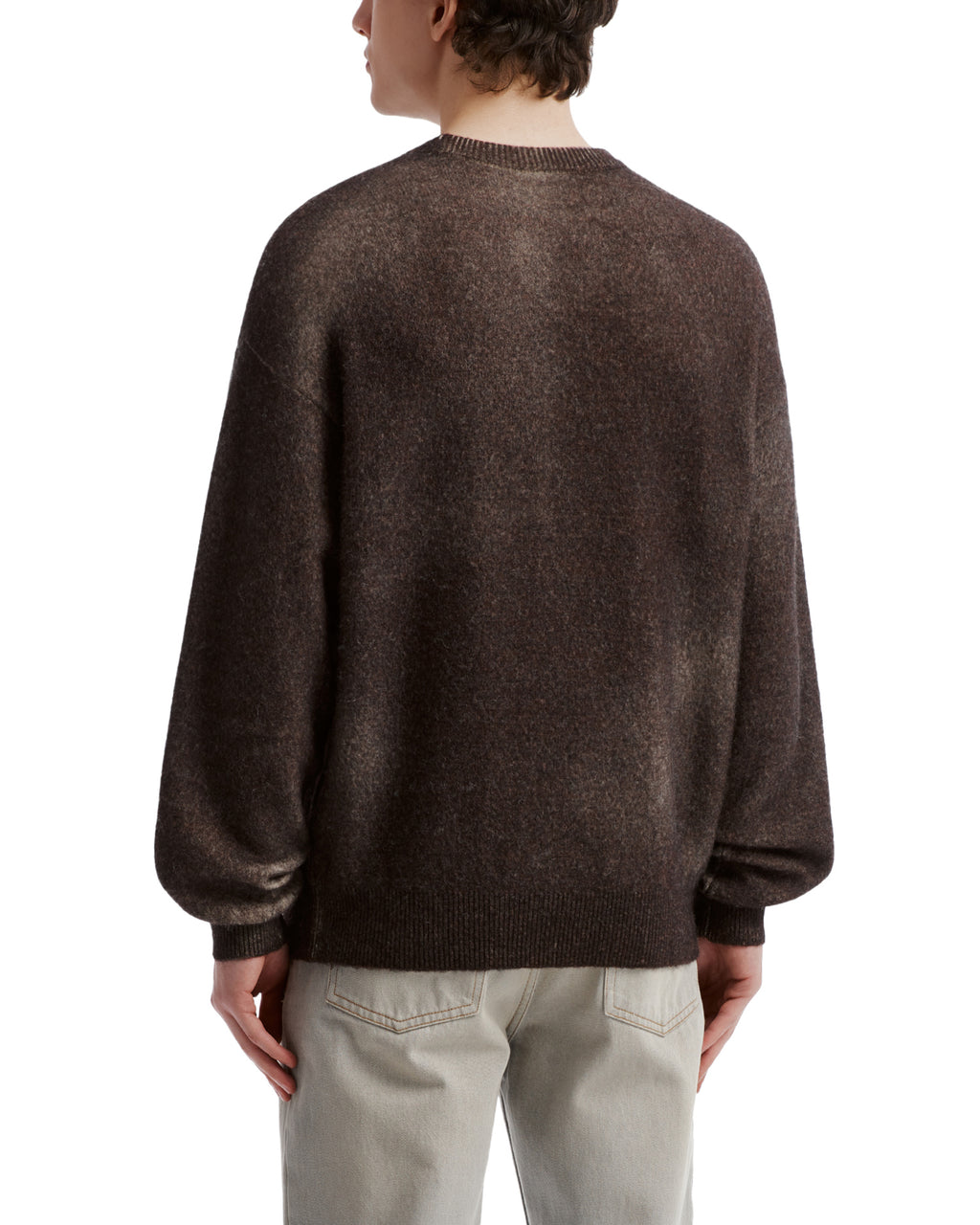 Artwork print crew neck sweater
