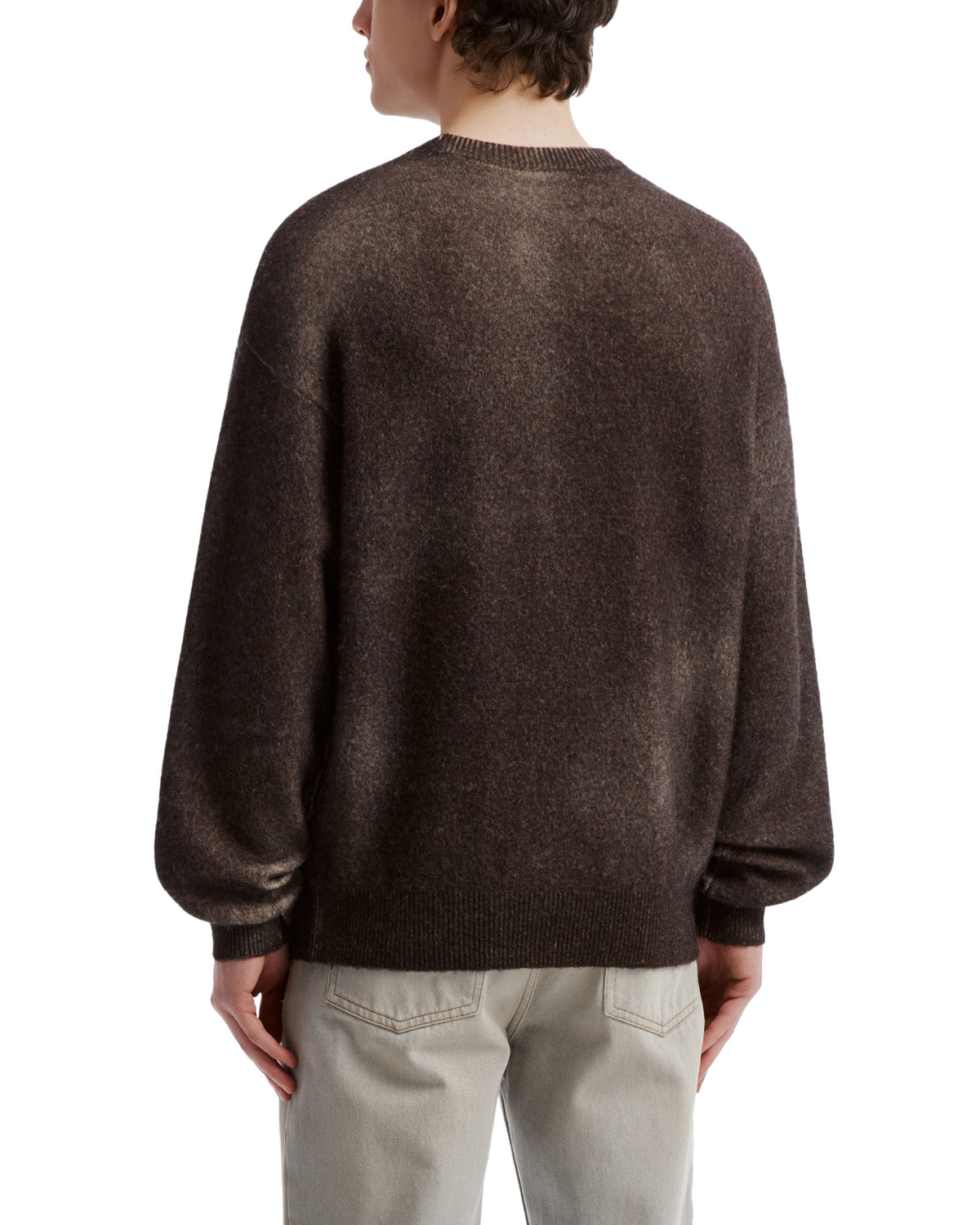 Artwork print crew neck sweater