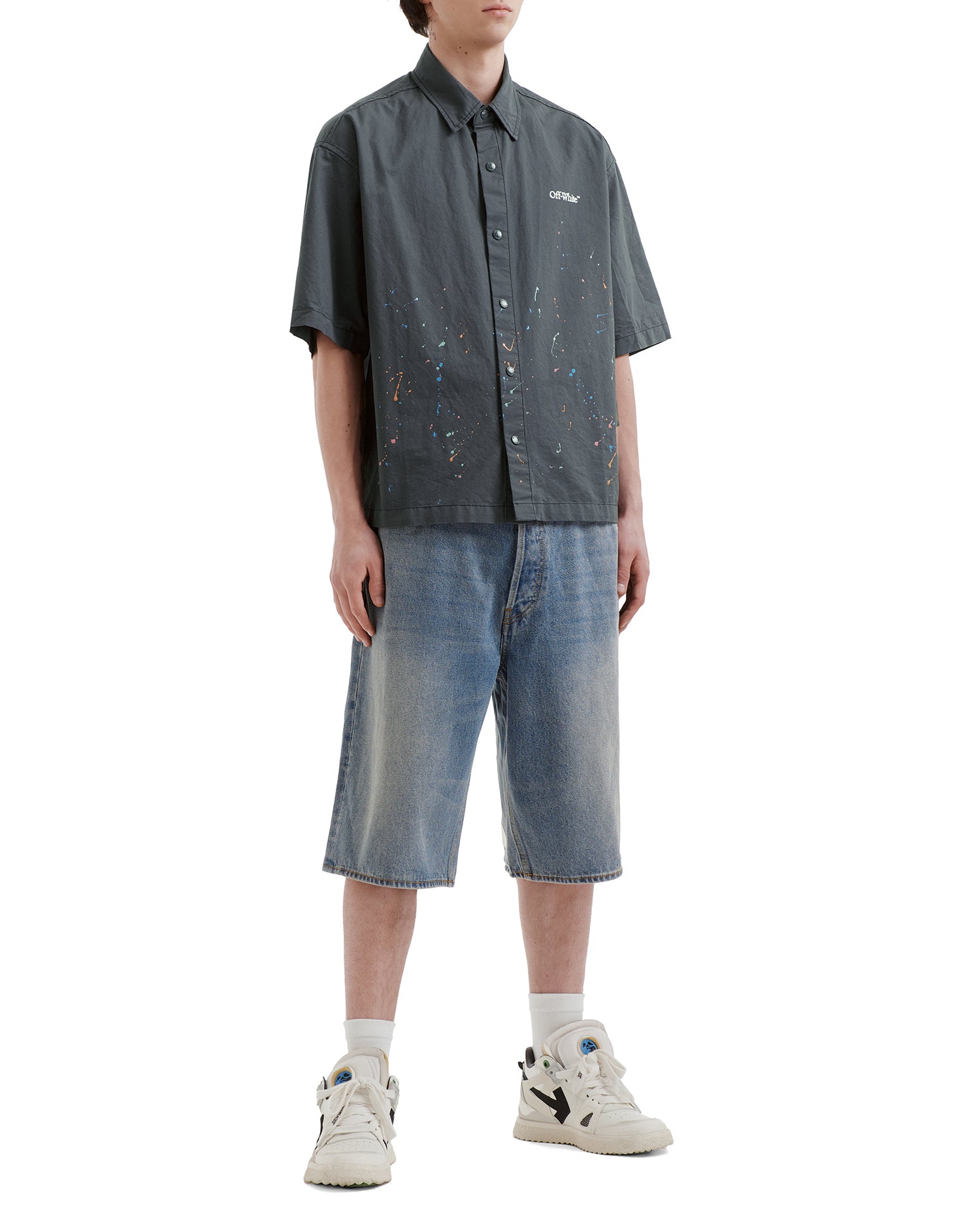 Splatter-print shirt