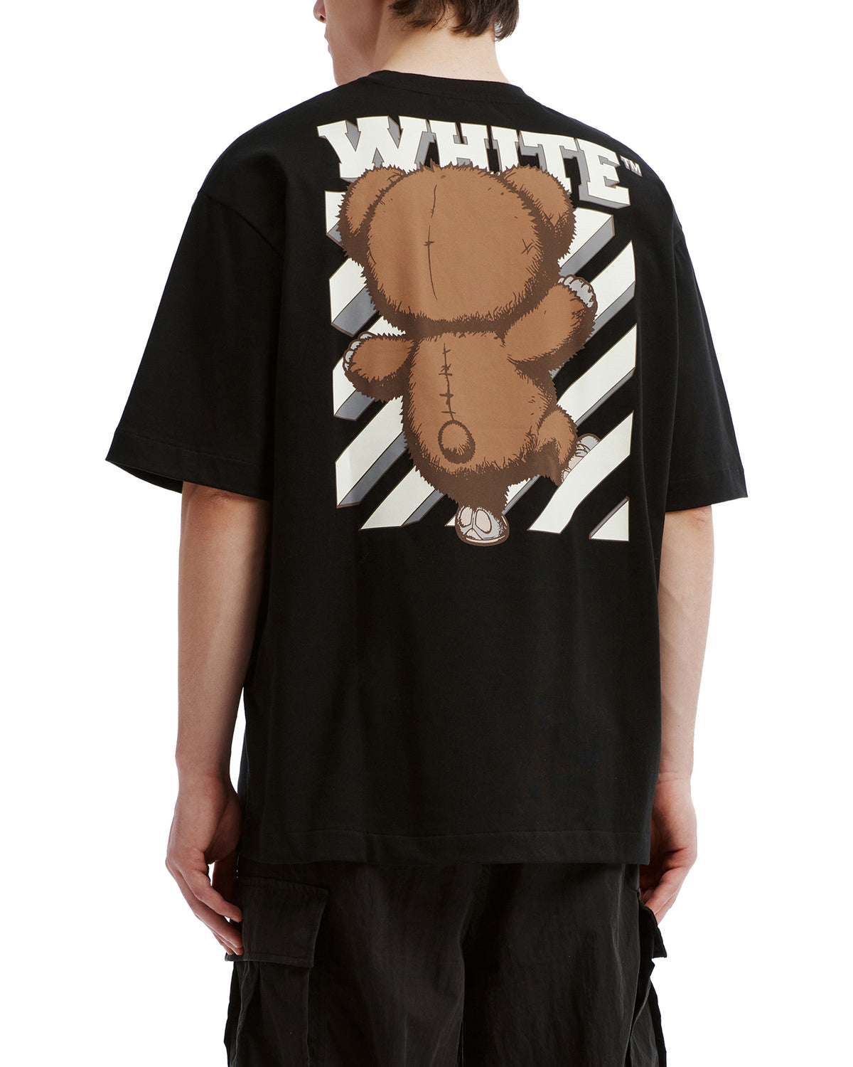 X JISOO CLICK bear diag logo tee