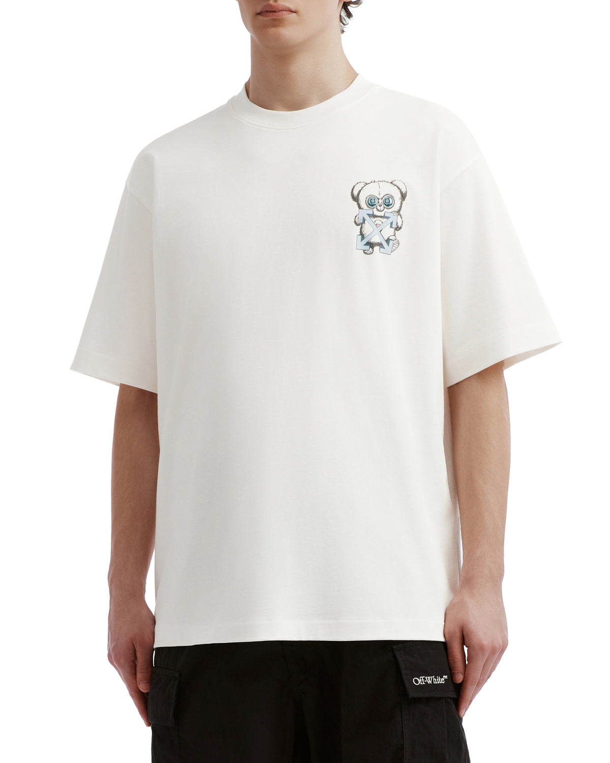 X JISOO CLICK bear diag logo tee