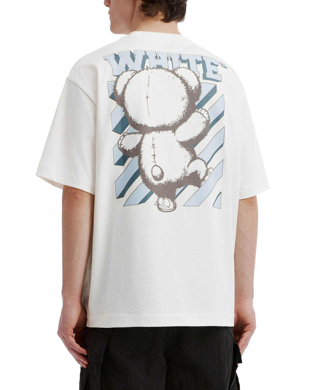 X JISOO CLICK bear diag logo tee