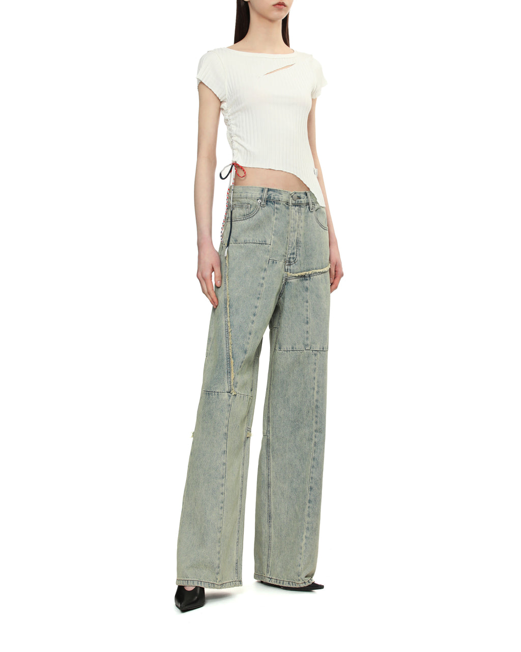 Patchwork baggy jeans