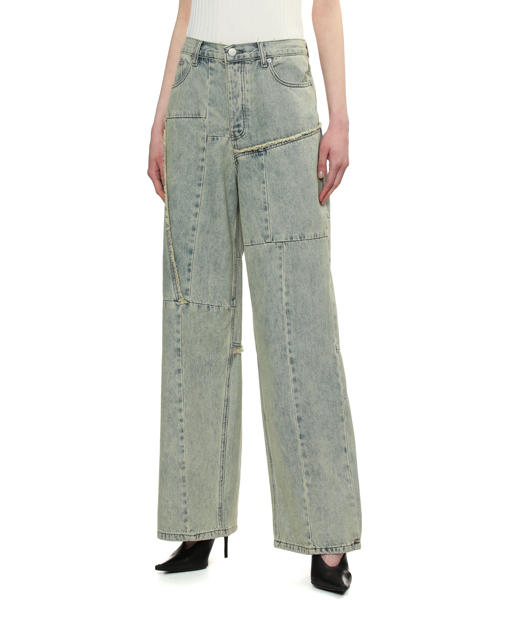 Patchwork baggy jeans