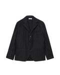Pinstripe wool-blend slim blazer